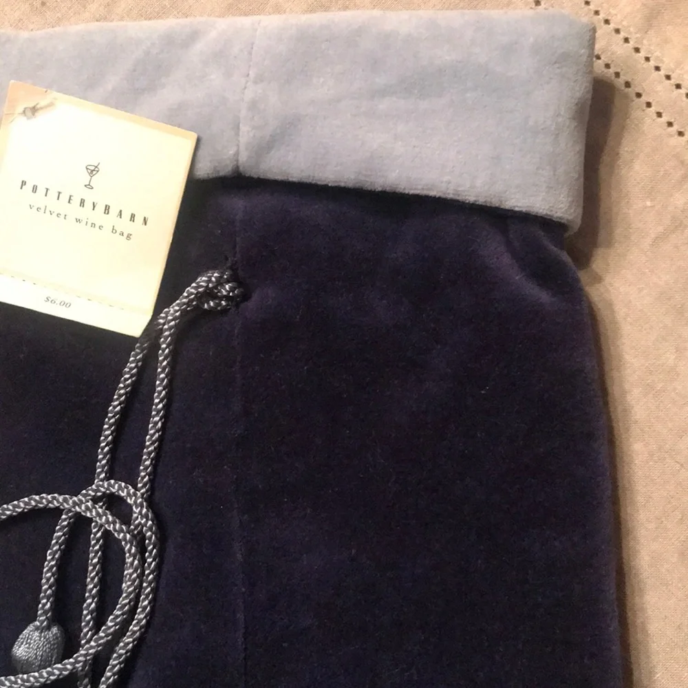 Pottery Barn Making Spirts Bright Velvet Wine Bag